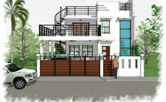 2 story house design with rooftop