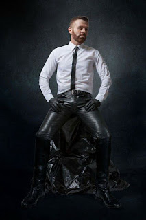 In leather masculine clothing concept for men