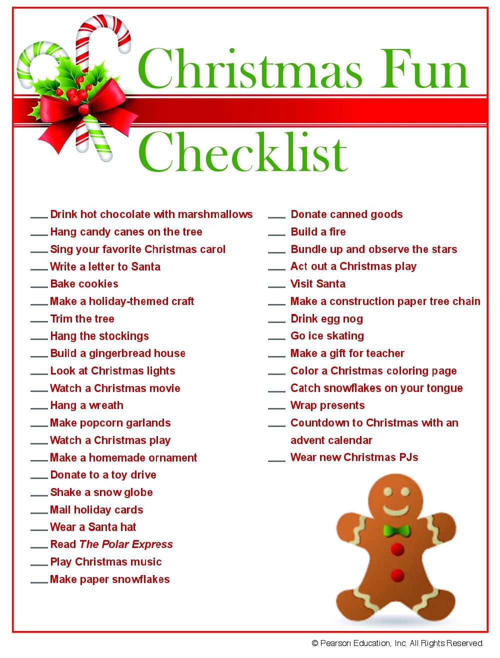 The Educator's Corner 25 Days of Christmas Fun Day 17Christmas Checklist