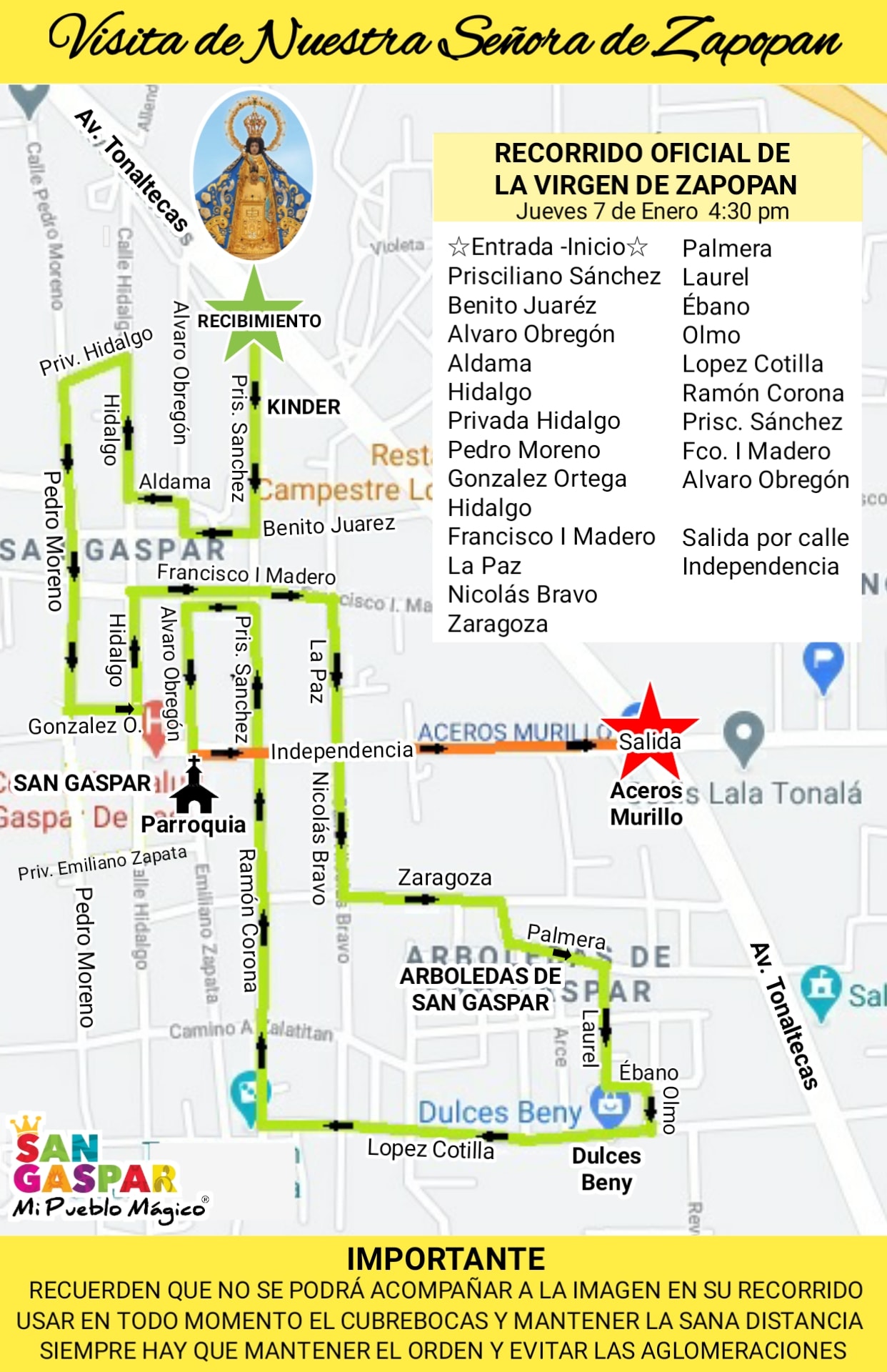 Creyente Católico Visitas de la Virgen de Zapopan enero 2021