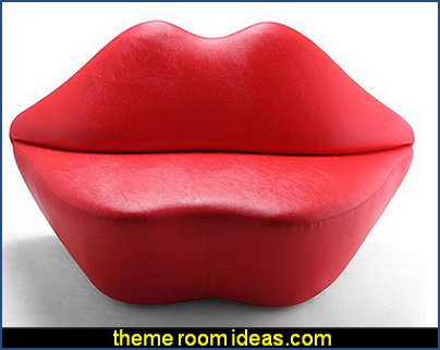 Lip Red Sofa Moulin Rouge Victorian Boudoir style bedroom decorating ideas - Moulin Rouge style bedroom ideas - boudoir themed decor - Moulin Rouge decor ideas - French boudoir themed bedrooms - sexy themed bedroom decorating ideas - boudoir furniture - bordello bedrooms - Romantic style bedrooms - French Victorian boudoir - feathery lamps French bordello Boudoir style Victorian bedroom decorating ideas
