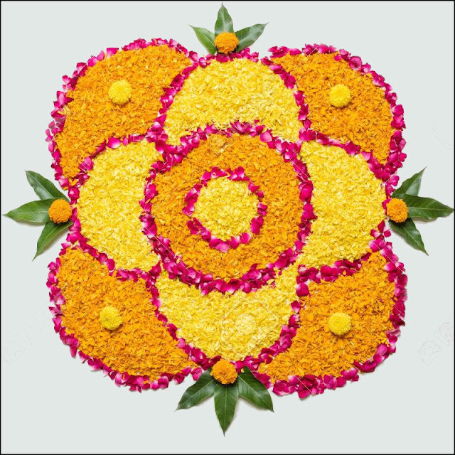 Diwali 2022 Flower Rangoli Design Ideas