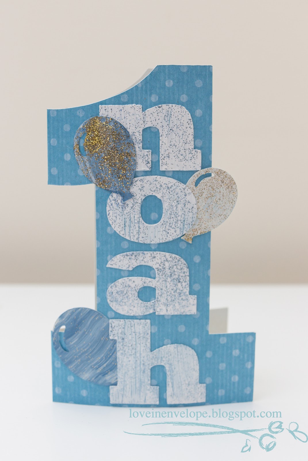 Love In Envelope Noah S First Birthday Shaped Card