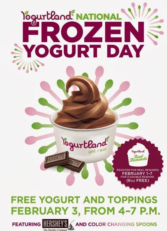 News Yogurtland Free Yogurt and Toppings on February 3, 47pm