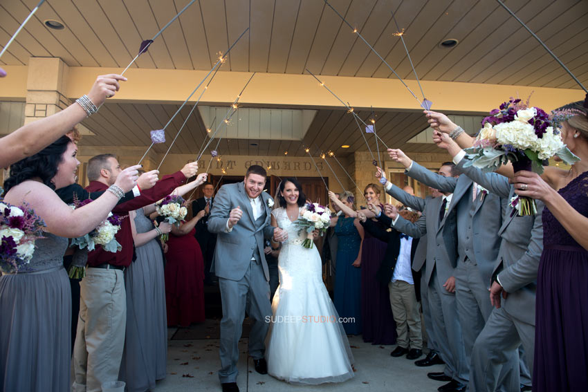 Daytime Wedding sparklers exit Ann Arbor Wedding Photos - Sudeep Studio.com Ann Arbor Wedding Photographer
