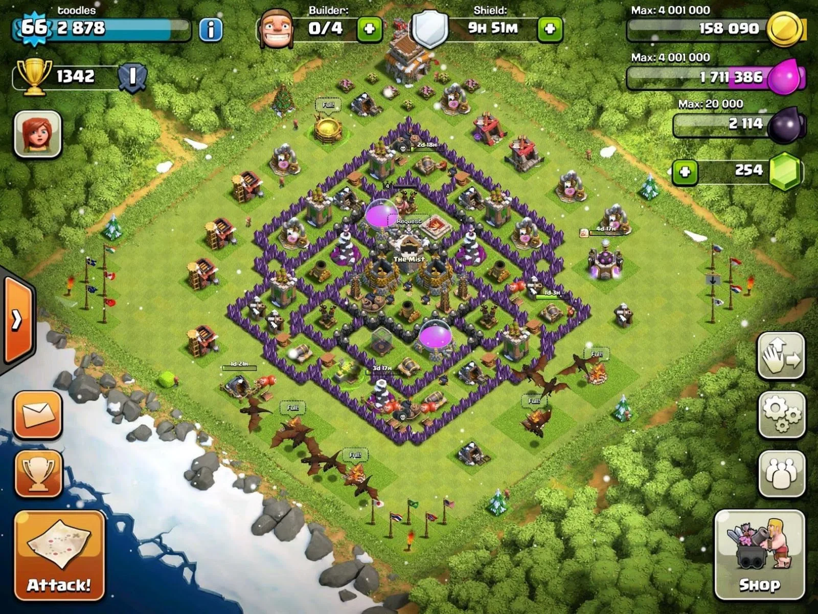clash of clans best defense town hall 8 farming
