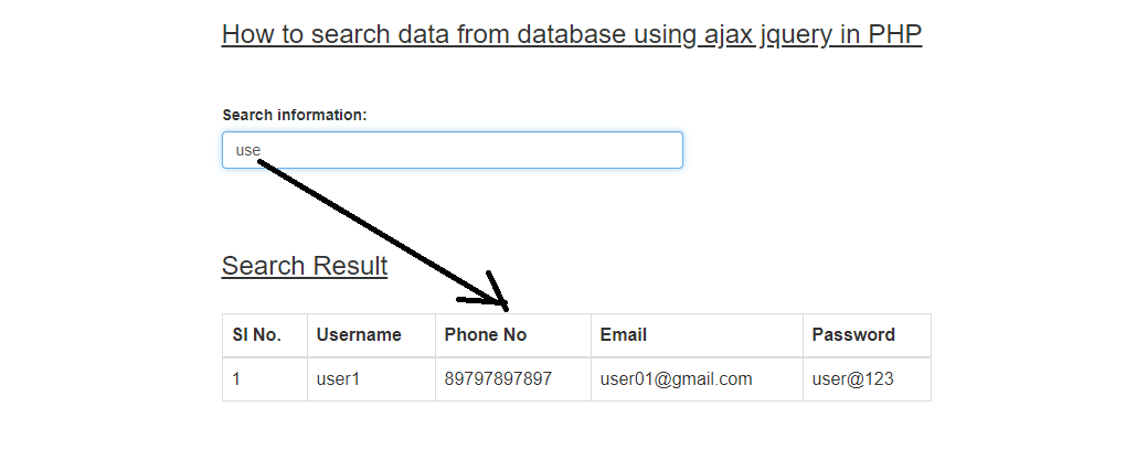 PHP MySQL ajax search autocomplete