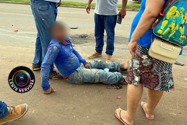 Motociclista fica ferido ao ser arrastado por carreta na Avenida Imigrantes