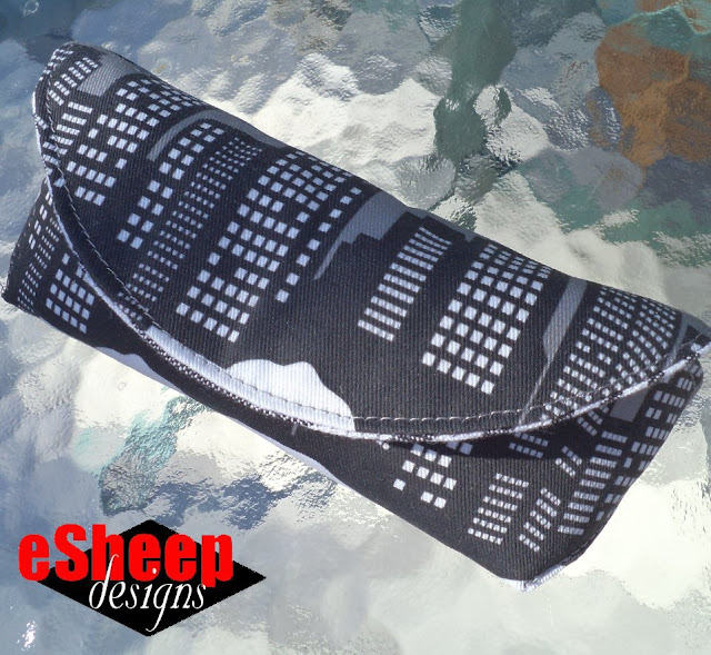 Sunglasses Case featuring Winter in the City fabric by eSheep Designs