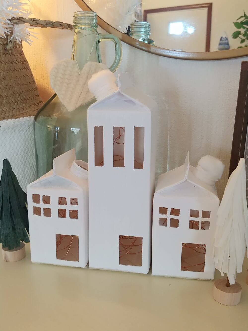 DIY Milk Carton Christmas Village Little Vintage Cottage