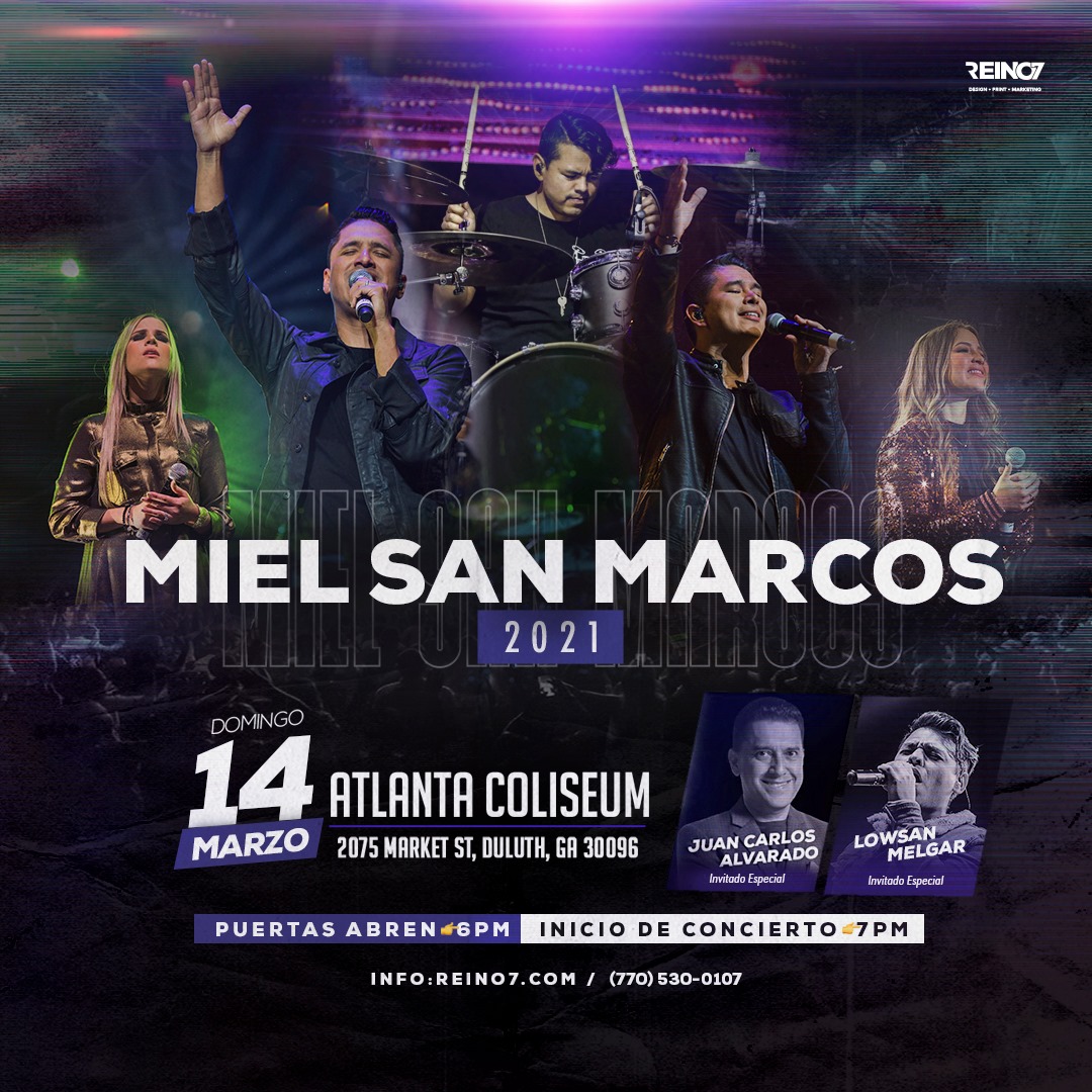 Miel San Marcos y Juan Carlos Alvarado en Atlanta 14 de marzo, 2021