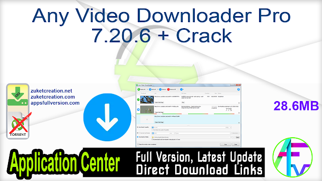 Any Video Downloader Pro 7.20.6 + Crack