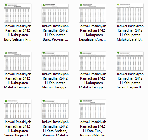 Download Kumpulan Jadwal Imsakiyah Ramadhan 1442 H Seluruh Kabupaten/Kota di Provinsi Maluku