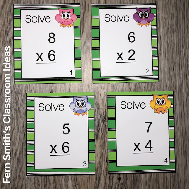 Click Here to Download This Cute Owl Themed Multiplication and Division Task Cards Bundle #FernSmithsClassroomIdeas