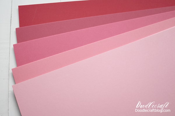Here's the red tones paper pack:  I love the varied shades of pink.  This is perfect for all your Valentine's day crafting needs!