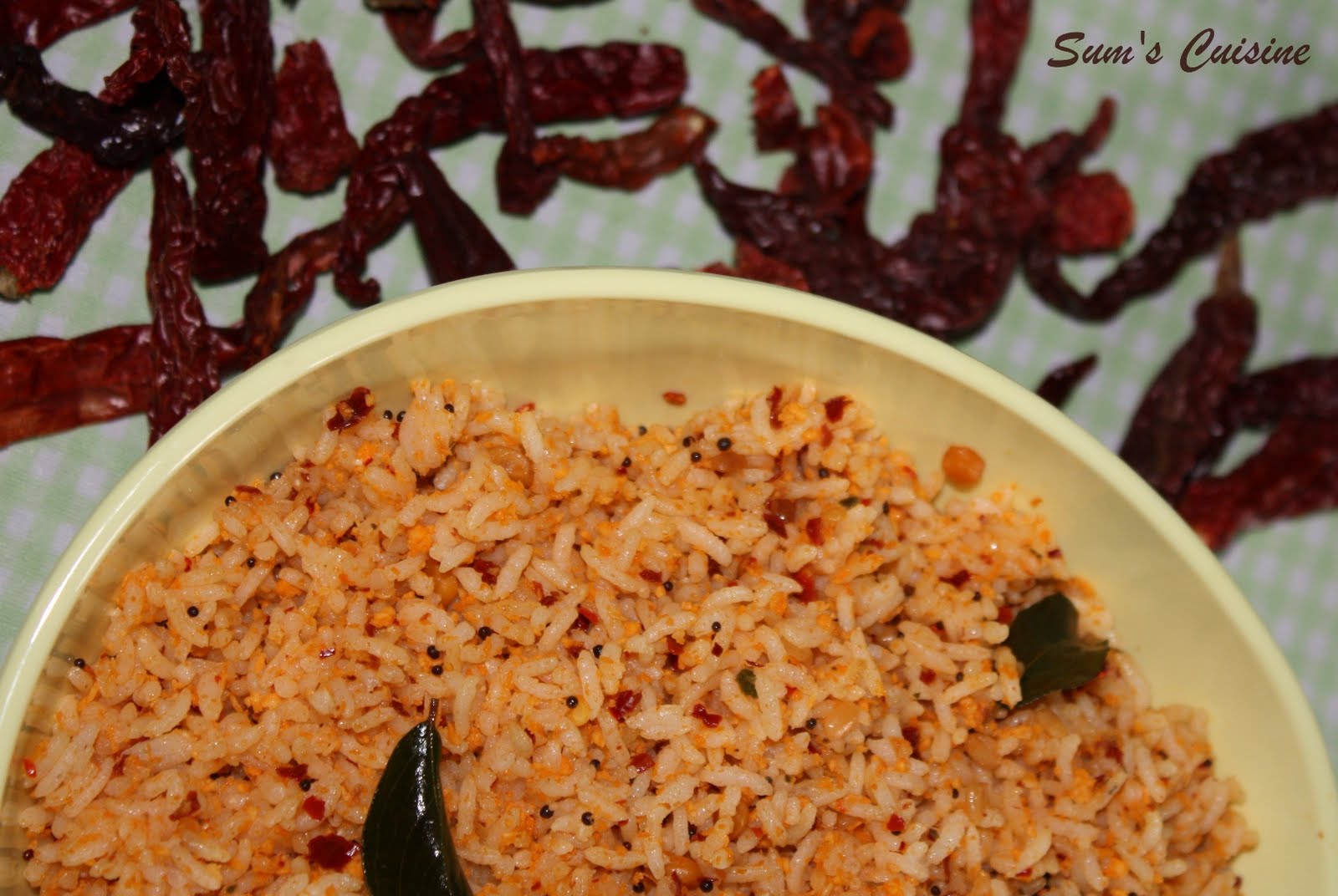 Sum's Cuisine: OraLukallu Chitranna - Spicy Red Chili Rice