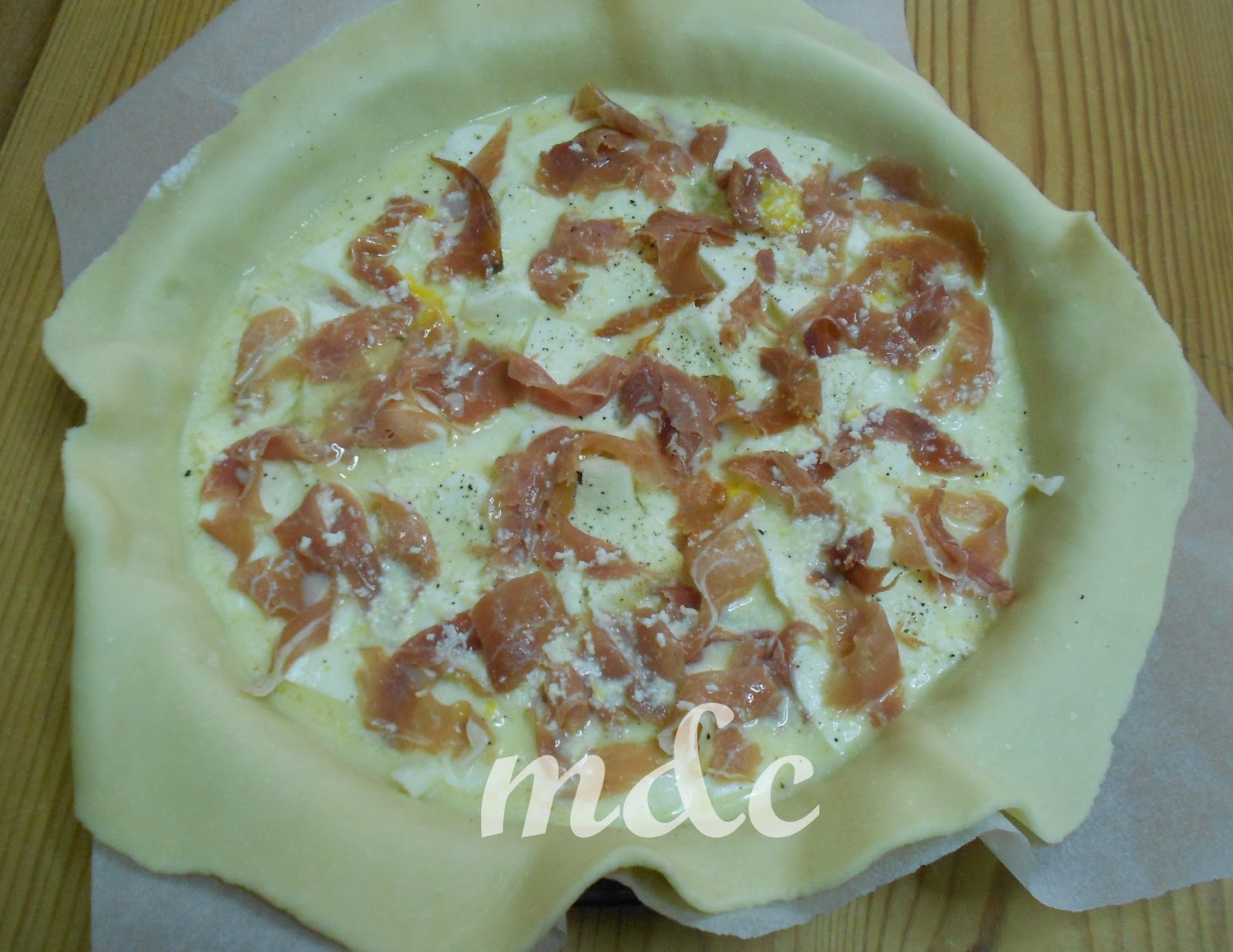 mtematicaecucina Quiche di Fiordilatte e Prosciutto Crudo