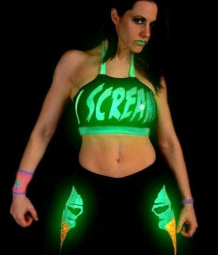 Daffney I SCREAM neon green wrestling tank top. PYGear.com
