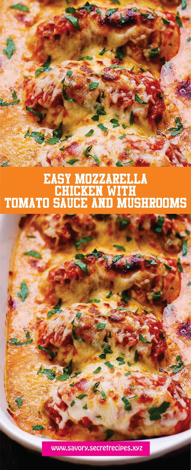 Easy Mozzarella Chicken with Marinara Sauce and Mushrooms Recipe