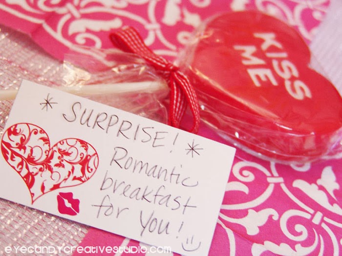 love notes, valentines day, kiss me, surprise valentines breakfast
