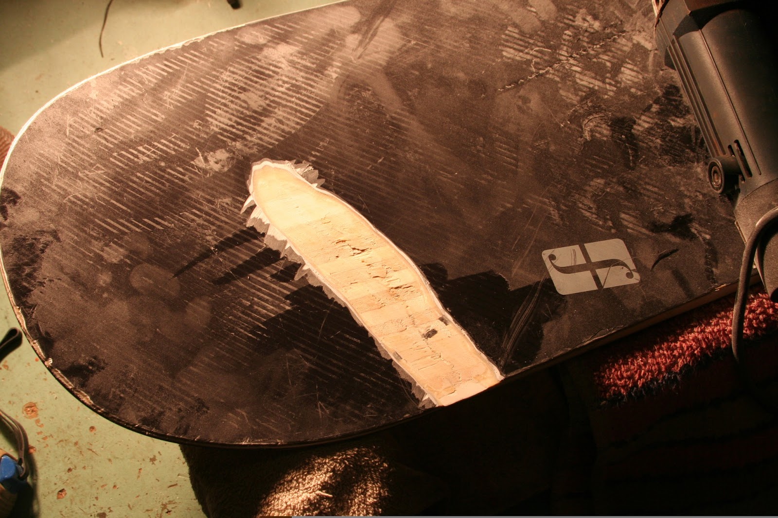 Cracked snowboard fix