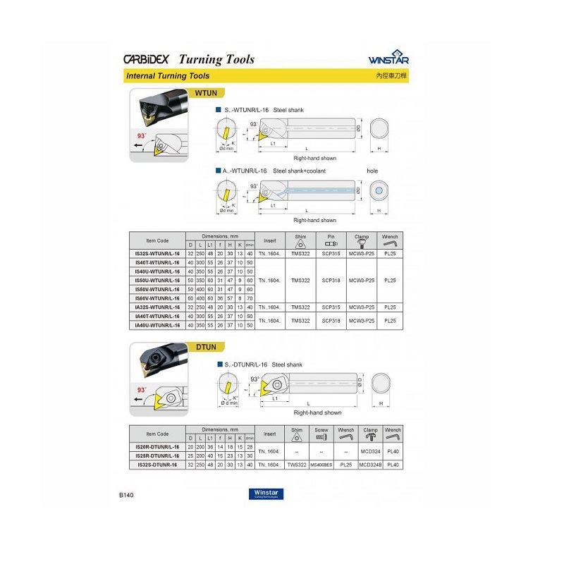 Cán dao tiện trong WTUN/ DTUN, Dụng cụ cắt giá rẻ