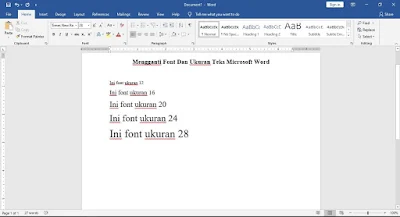 Cara Mengganti Font, Ukuran Dan Warna Teks  Microsoft Word