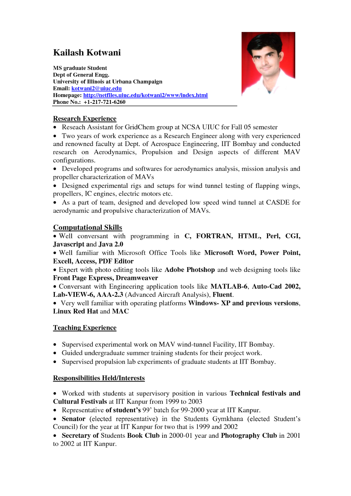 resume writing format examples