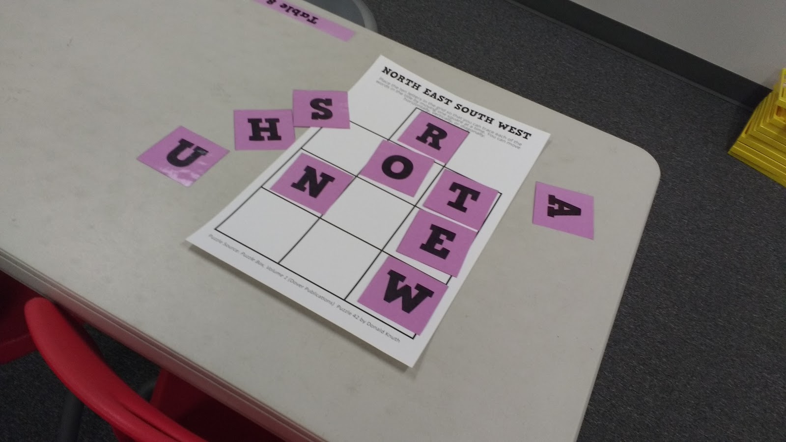 Math = Love North East South West Puzzle from Puzzle Box, Volume 1