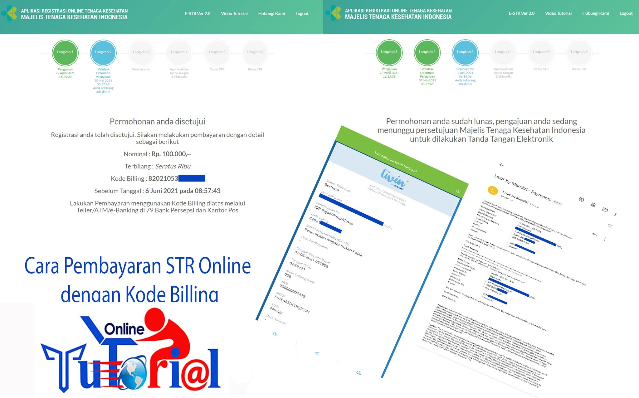 Cara Pembayaran STR Online dengan Kode Billing