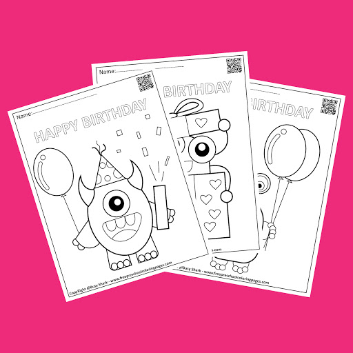 Happy birthday monsters coloring pages