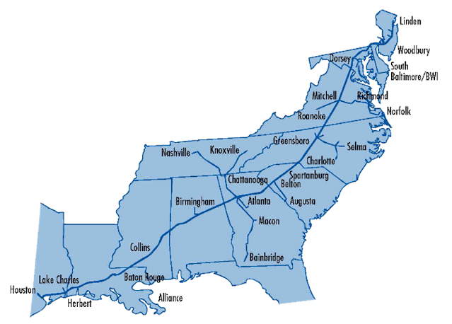 The pipeline also connects to major onward lines in the north-eastern US, to New York and Pennsylvania