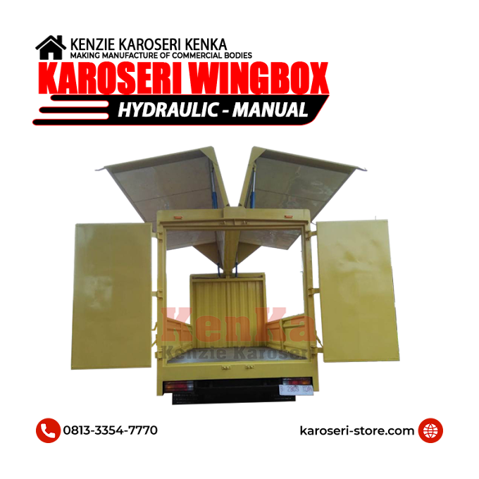 Pembuat Truck Wingbox Manual - Hydraulic - Terpal