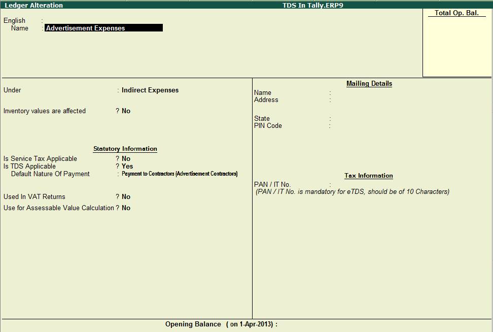 Lesson 43TDS (Tax Deducted at Source) in Tally.ERP9