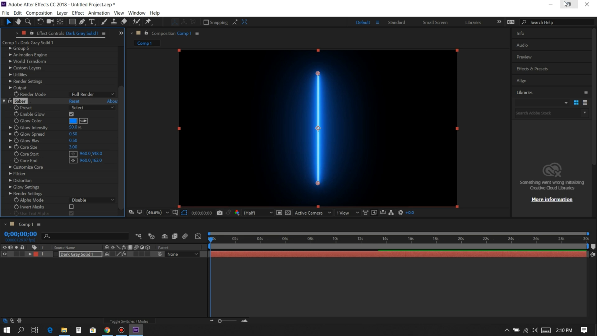saber for after effects 2018
