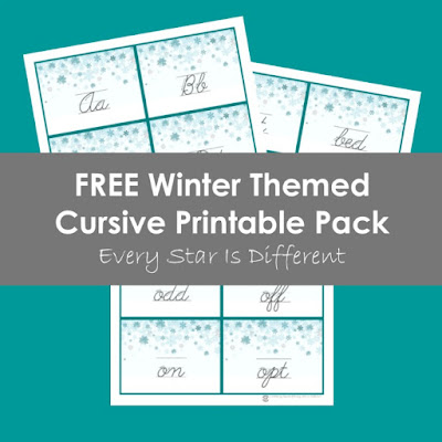 FREE Winter Themed Cursive Printable Pack-Holiday Countdown of Surprises from Every Star Is Different