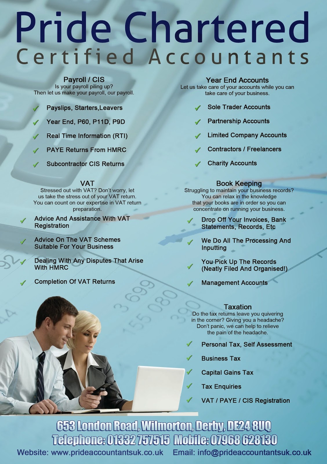 1 Stop Design and Print Pride Chartered Accountants Flyer