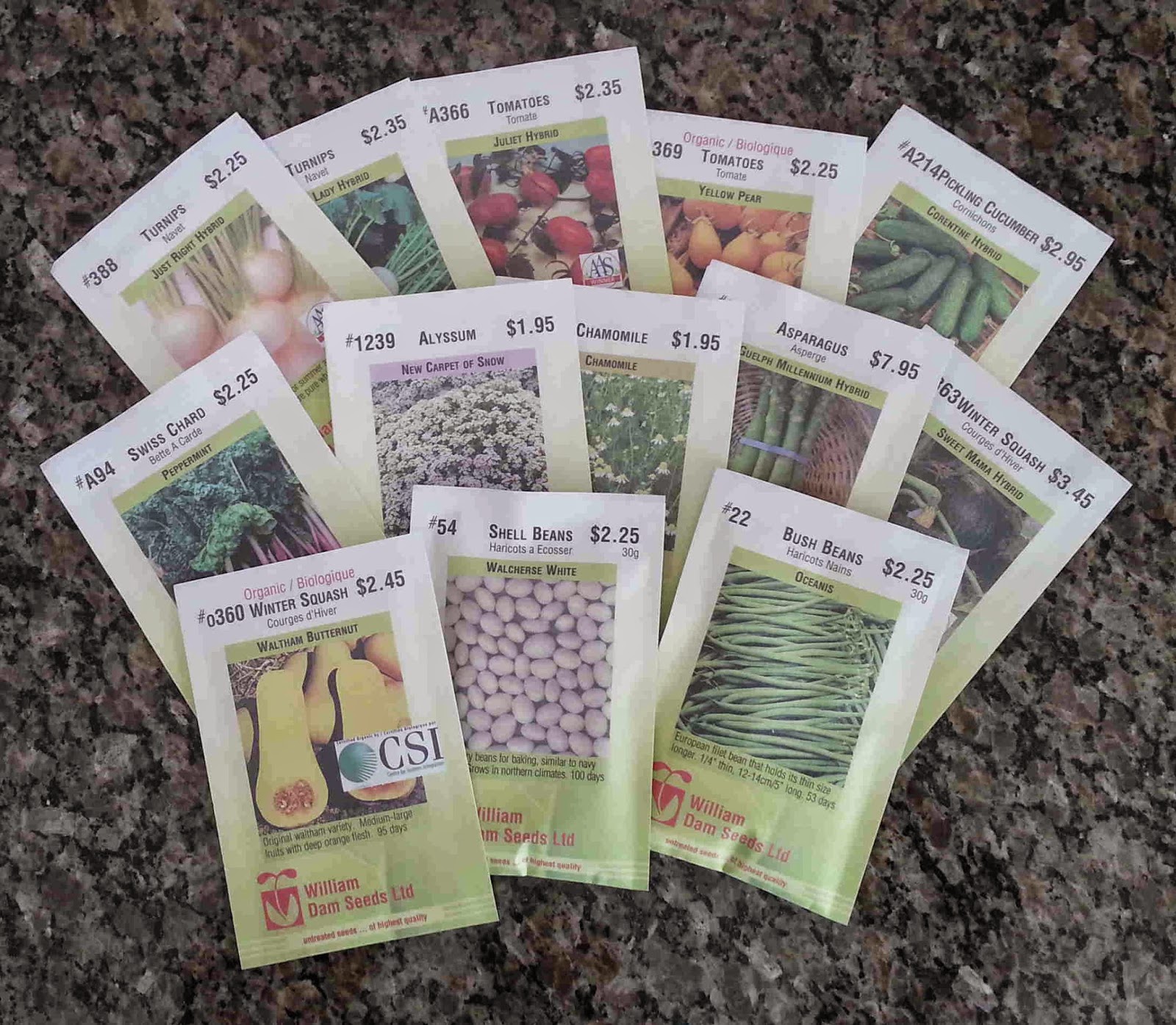 The Gardening Me Seed Orders 2015