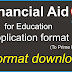 Financial Aid Application sample (Pakistan)