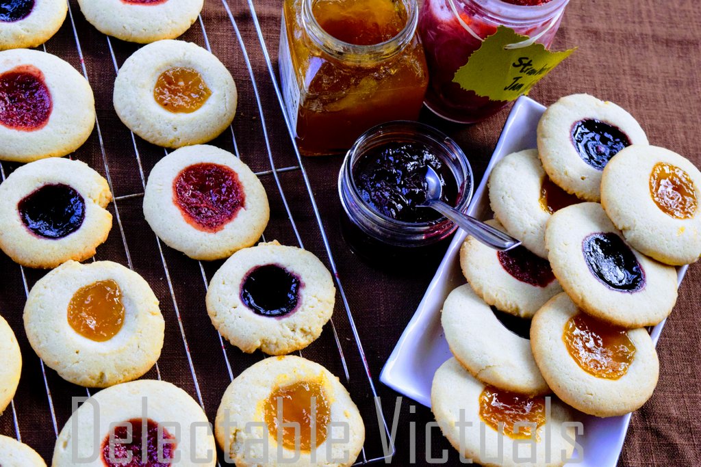 Delectable Victuals Apricot Strawberry Blackberry Jam Cookies