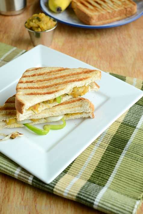 Spicy Treats: Bread Masala Sandwich / Spicy Mashed Potato Sandwich