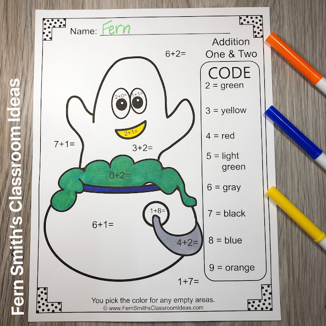 Grab These Adorable Halloween Color By Number Addition, Subtraction, Multiplication, & Division Bundle For Your Classroom Today!