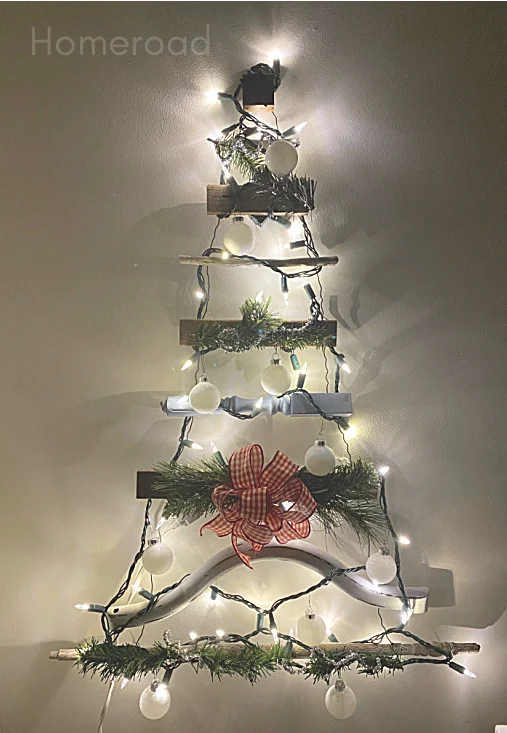 Christmas tree at night with lights