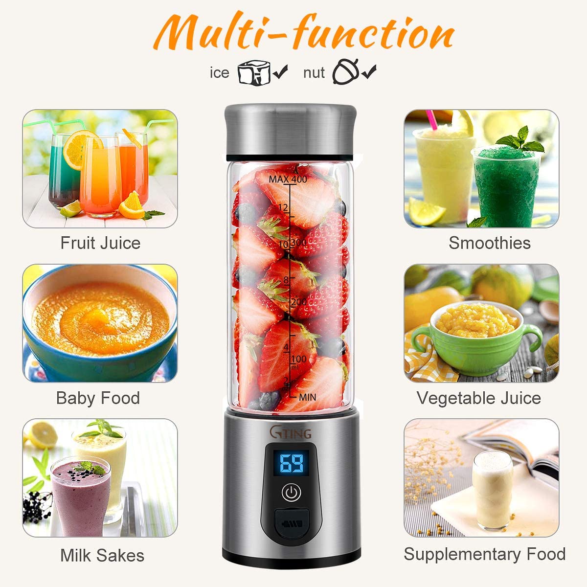 Best Personal Blender Mini Smoothie Blender 6 Powerful Blades 2020