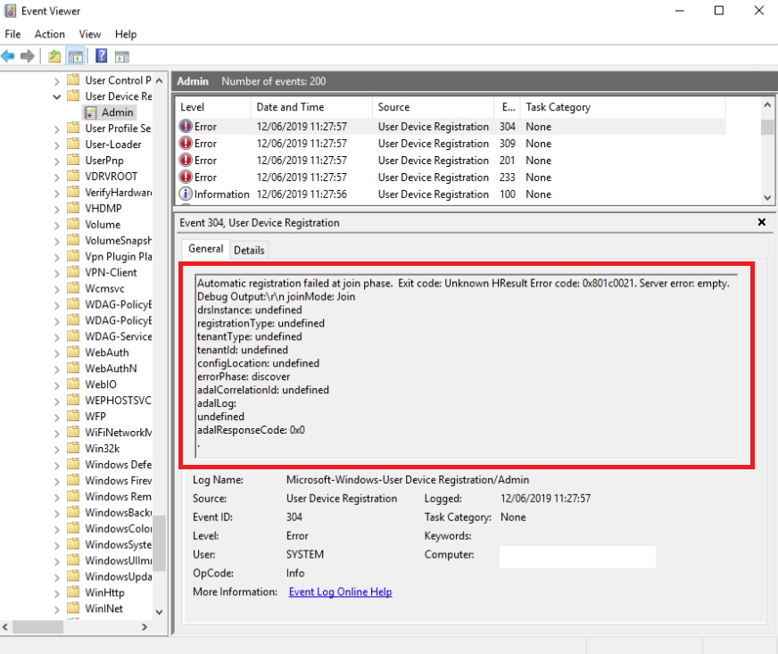 Troubleshooting Azure AD Hybrid Join and Intune AutoEnrollMDM