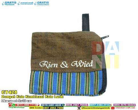 Dompet Koin Kombinasi Kain Lurik Dompet Koin Kombinasi Kain Lurik
