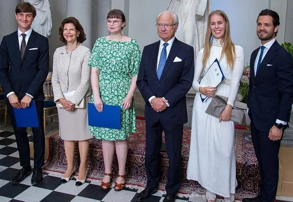 King Carl Gustaf, Queen Silvia and Prince Carl Philip at a award ceremony. Princess Madeleine, Princess Leonore, Princess Sofia, Estelle,Victoria