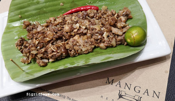 Mangan Restaurant Bacolod - Kapampangan cuisine - Bacolod restaurants - Ayala Malls Capitol Central - Bacolod blogger - Sisig ni Mely