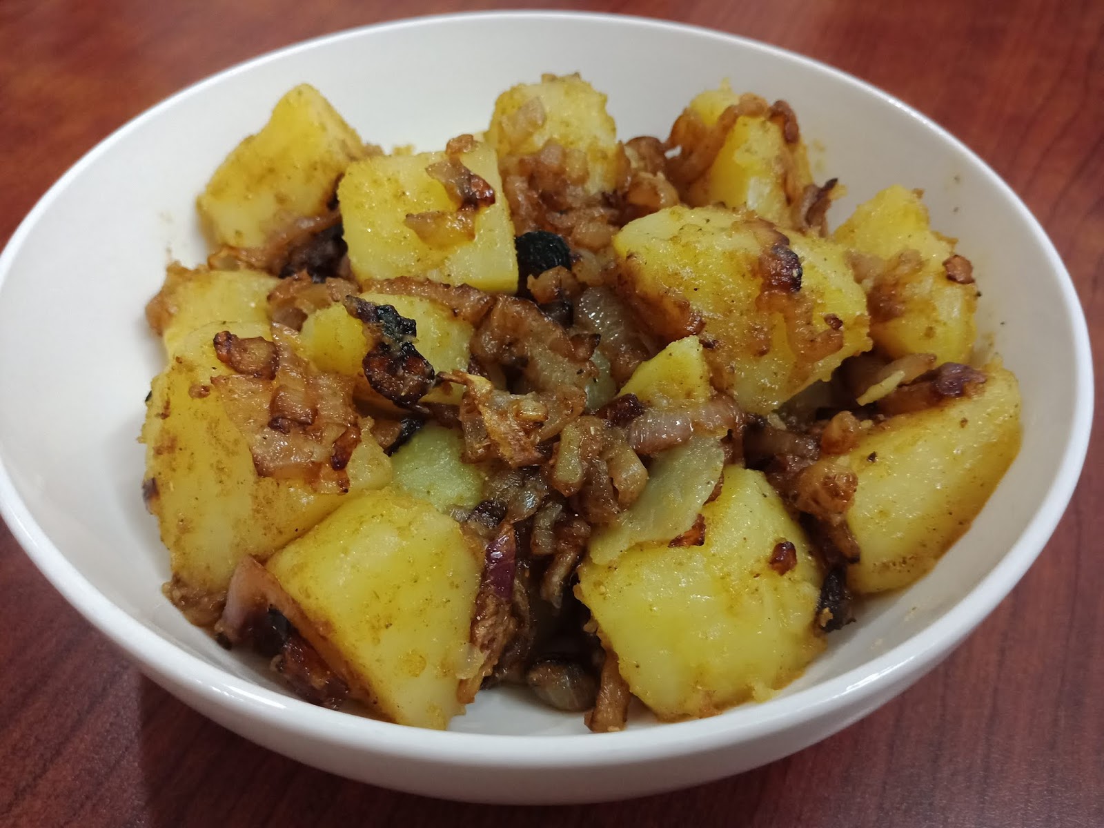 kitchen flavours Panfried Potatoes with Browned Onions and Garam Masala