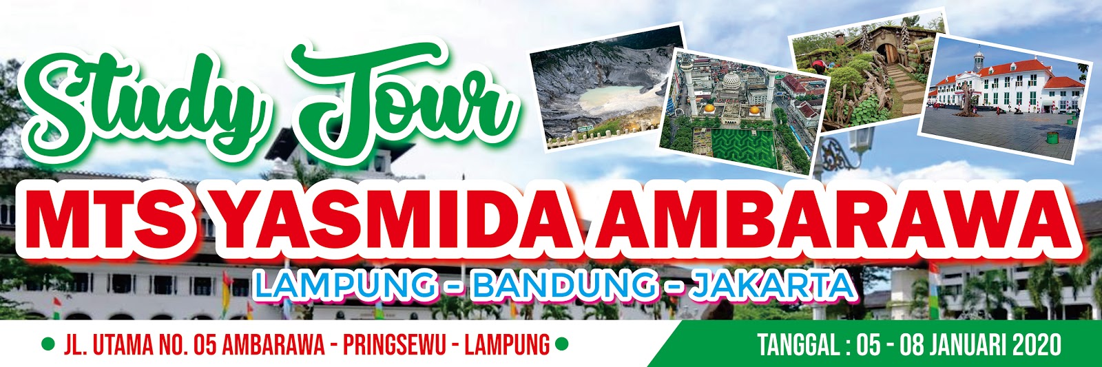 Desain Banner Study Tour Lampung Bandung Jakarta Abdur Rozak